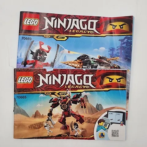 LEGO Ninjago Legacy Instructions Bundle 70665 Samurai Mech & 70669 Earth Driller