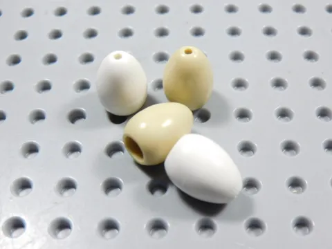 LEGO Lot of 4 Eggs w/ Hole on Top Food Minifig White Tan BI