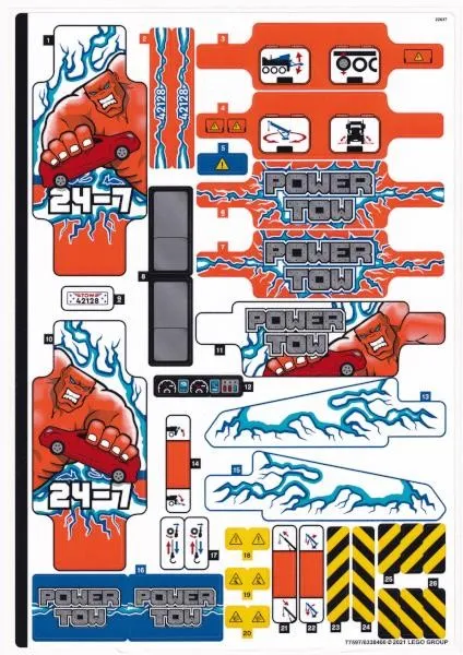 LEGO STICKER SHEET 42128 HEAVY-DUTY TOW TRUCK from set New