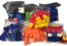Lot of 98 Assorted Combinations and Colors of Lego Duplo Blocks Bricks Wheels 