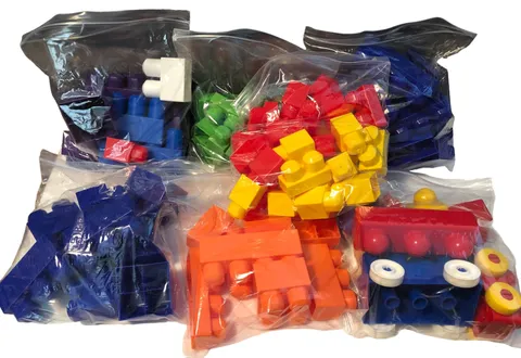 Lot of 98 Assorted Combinations and Colors of Lego Duplo Blocks Bricks Wheels 