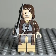 Lego Aragorn Minifigure Dark Tan Legs Lord of the Rings 9472 9474 lor017 - 3D2