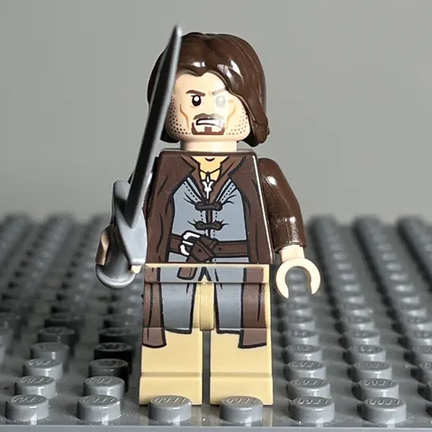 Lego Aragorn Minifigure Dark Tan Legs Lord of the Rings 9472 9474 lor017 - 3D2
