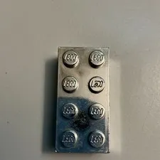 LEGO Bricks & Pieces Brick 2x4 Metallic Silver Metal Part 1 Piece