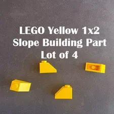 LEGO Yellow 1x2 Slope Building Part Lot of 4