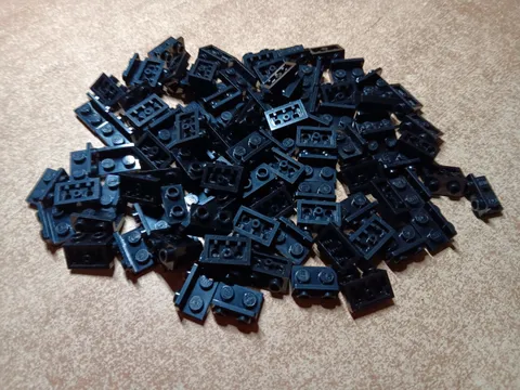 LEGO BULK LOT OF 100 BLACK BRACKET INVERTED 1X2 1X2 #99780