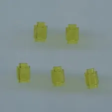 LEGO x 5 Trans-Yellow Brick, Round 1 x 1 3062