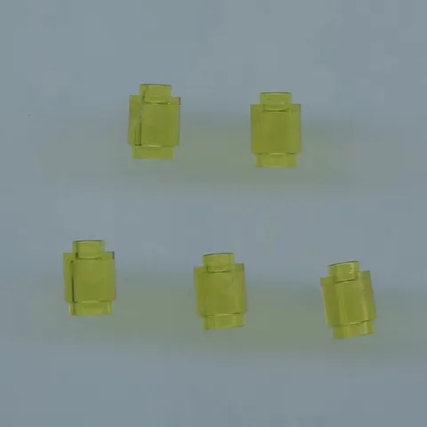 LEGO x 5 Trans-Yellow Brick, Round 1 x 1 3062