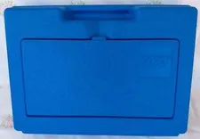 Vintage 1983 Hard Blue Plastic LEGO Carrying Storage Case Box Bin Tote Container