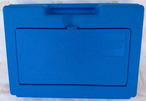 Vintage 1983 Hard Blue Plastic LEGO Carrying Storage Case Box Bin Tote Container