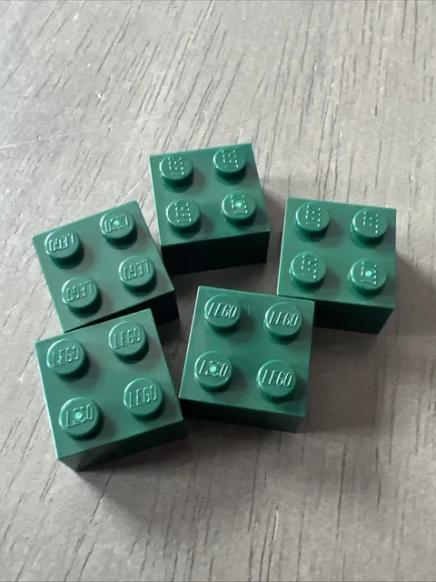 LEGO 3003 Dark Green Brick 2 x 2 - 5 Pieces