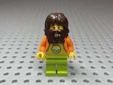 LEGO Minifigure Farmer Male Lime Overalls Shaggy Hair No: cty1442 Set 60346