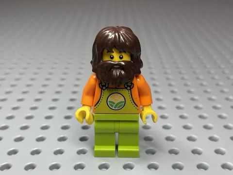 LEGO Minifigure Farmer Male Lime Overalls Shaggy Hair No: cty1442 Set 60346