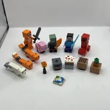 Lego Minecraft Minifigures Lot Of 8 Steve Foxes Exploding Creeper And More