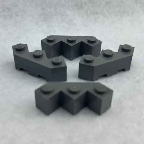 LEGO 2462 Dark Bluish Gray Brick, Modified Facet 3 x 3 (x4)