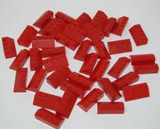 40X lot Lego RED 2 x 4 Slope Bricks Lot 45* Part 3037 4 x 2 Roof City house