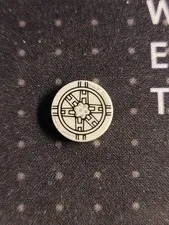LEGO Tie Fighter Logo Pattern 2x2 Round Gray Black Tile Star Wars Printed