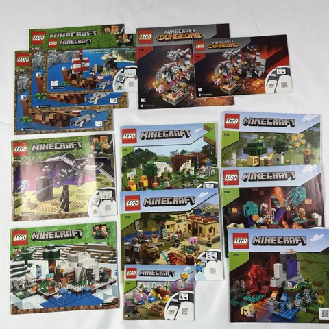 13 Lego Minecraft Instruction Booklets Lot - Manuals Only