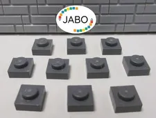 (J7/1/9) LEGO 10 x 3024 Flat Plate 1x1 New Dark Grey