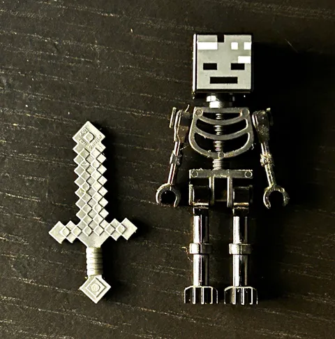 LEGO Minecraft Wither Skeleton Minifigure w/ Gray Sword Accessory