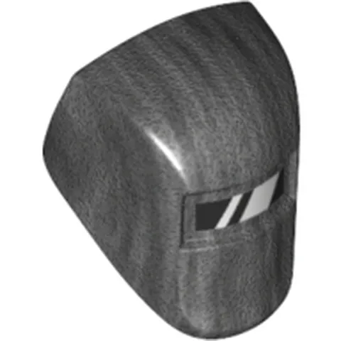 LEGO Pearl Dark Gray Minifigure, Visor Welding with Black and White Viewing Lens
