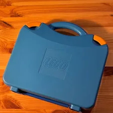 Lego Blue Carrying Case Hard Plastic Latching Storage Box with Middle Dividers