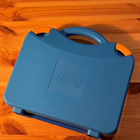 Lego Blue Carrying Case Hard Plastic Latching Storage Box with Middle Dividers