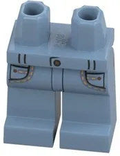 Lego NEW Avengers Minifigure LEGS Sand Blue Pant Pocket Copper Button Part D572