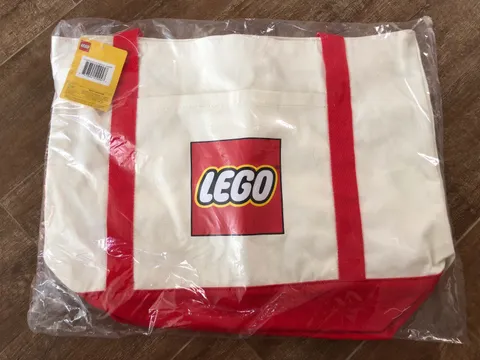 LEGO 5005326 Exclusive Canvas Tote Bag red Logo New in bag Store 
