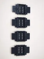 Lego Qty 4 - Black - 65634 Vehicle, Base 6 x 12 x 1 with 5 x 4 Recessed Center 