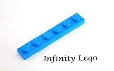 12 LEGO Dark Azure Plate 1 x 6 (3666) - (12 Pieces)