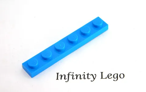 12 LEGO Dark Azure Plate 1 x 6 (3666) - (12 Pieces)