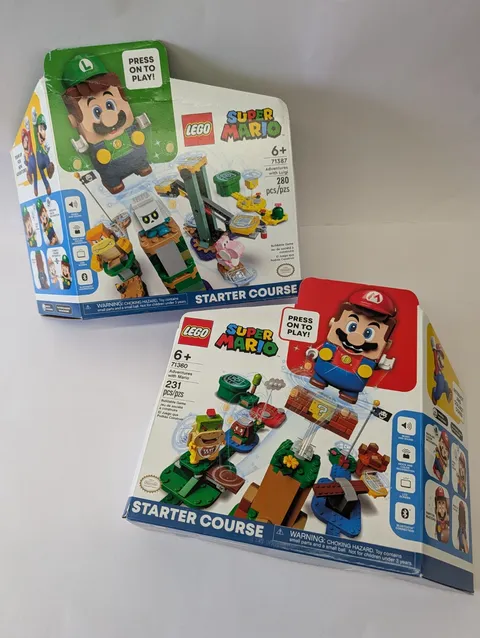 Lot of 2 LEGO SUPER MARIO 71360 Adventures with Mario & 71387 Luigi NEW SEALED