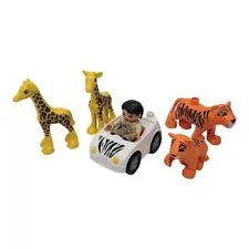Lego Duplo Safari Zoo Car Vehicle Tiger Cub Giraffe Animals Female Zookeeper