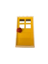 Lego 1x4x6 Door Frame White & 1x4x6 Yellow Door with 4 Panes and Stud Handle