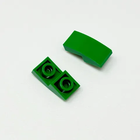 24201 LEGO Parts Slope Curved 2x1 Inverted GREEN (2)
