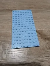 #3772# Genuine Lego 92438 Plate 8 X 16 in light bright blue in exell. condition