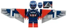 LEGO® Minifigure sh1003s Captain America (Sam Wilson) - Dark Blue Suit, Backpack