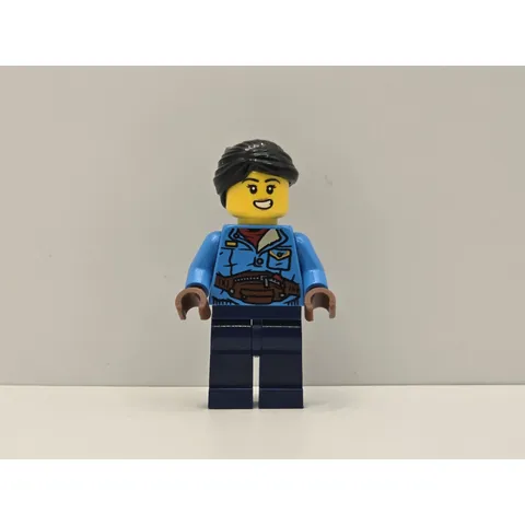 LEGO Holiday Minifigure hol270 Woman Black Hair Dark Azure Jacket New
