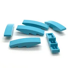 LEGO Parts - Medium Azure Slope, Curved 4 x 1 - No 61678 - QTY 6