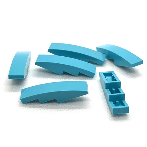 LEGO Parts - Medium Azure Slope, Curved 4 x 1 - No 61678 - QTY 6