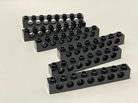 Lego 3702 Black Replacement Add-on Pieces Parts Lot of 6