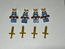 LEGO Skull Arena Player 2 Minifigure Lot x4 w/ Gold Swords Castle Fantasy