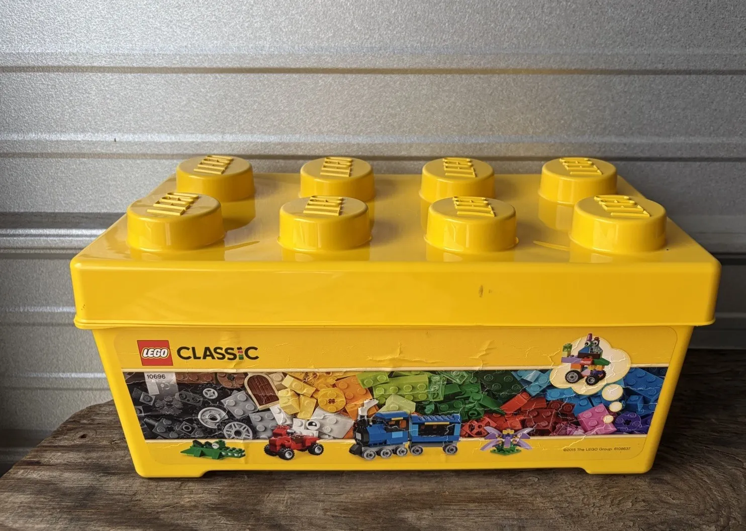 Large LEGO Classic Storage Brick Case 8 Stud Yellow Container Bin Box Empty 14x7