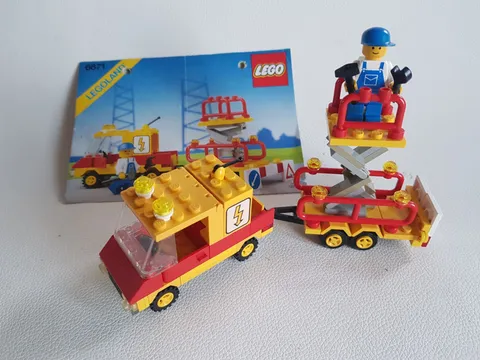 LEGO 6671 Utility Repair Lift 100% incl instructions 1989 Service Truck 6671-1
