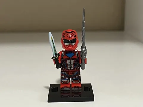 Lego Red Power Ranger Minifigure Custom Printed