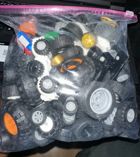 LEGO 1/2 Pound  Wheels & Tires Lot – Mixed Sizes & Styles – Genuine LEGO Parts