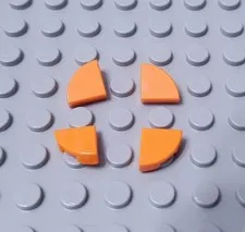 LEGO Lot of 4 Orange 1x1 Round Corner Tile Pieces