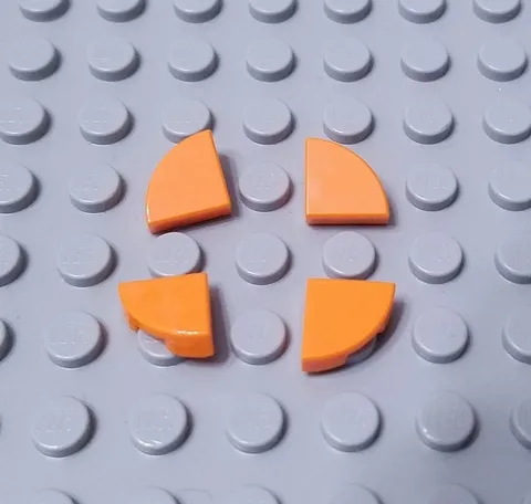 LEGO Lot of 4 Orange 1x1 Round Corner Tile Pieces