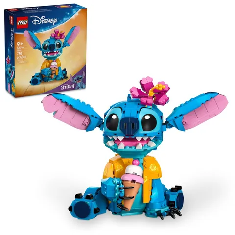 LEGO Disney Stitch - Toy Building Kit - Buildable Figure with Ice Cream Cone